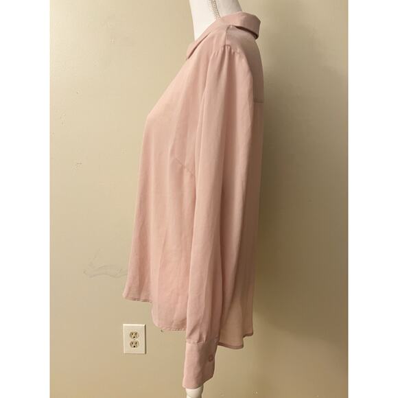 🎉NWT Worthington Blush Pink Long Sleeve Blouse Button Up XL Petite - Picture 3 of 6